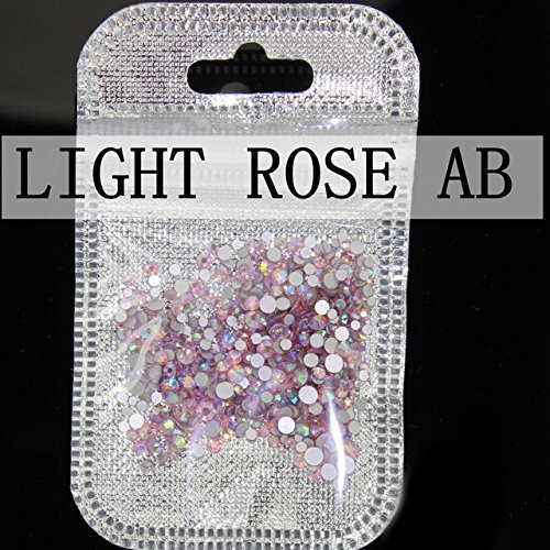 400pcs Mix Size SS4-SS12 Glass Flatback Rhinestones for Nail Art - Non Hotfix Nail Crystals in 60+ Colors (Including Light Rose AB) | Perfect for DIY Nail Designs, Manicures, and Beauty Salon Decorations