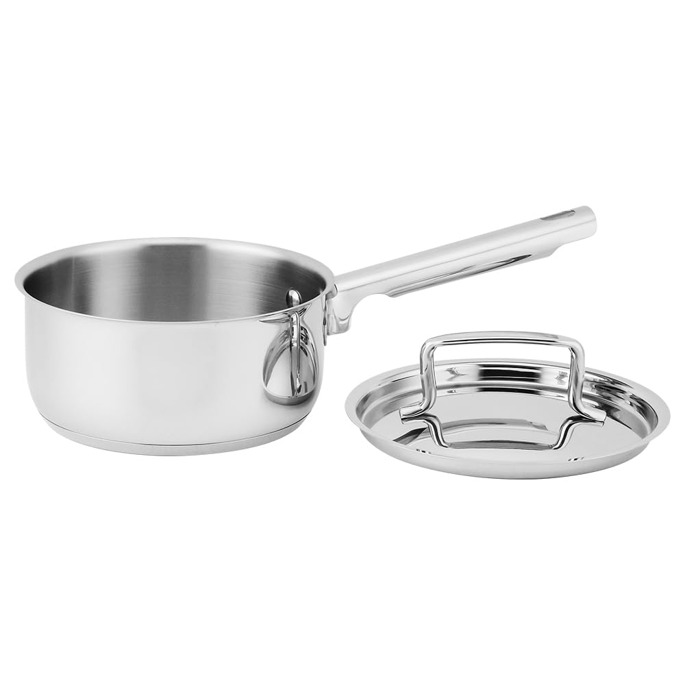 1.5-Quart Stainless Steel Saucepan with Lid - 18/10 Tri-Ply Bottom, Induction & Oven Safe (500°F) - Dishwasher Safe Cookware for All Cooktops - Perfect for Sauces, Soups, and Small Batch Cooking