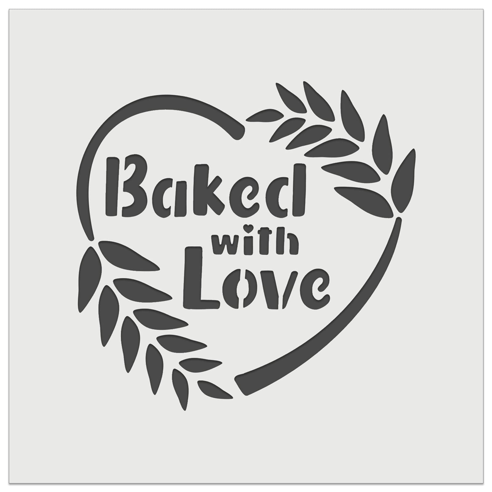 Heart Wheat Wreath Bread Baking Stencil - 4.5 Inch Reusable Cookie DIY Craft Tool for Home Baking, Wall Decor & Holiday Cookies
