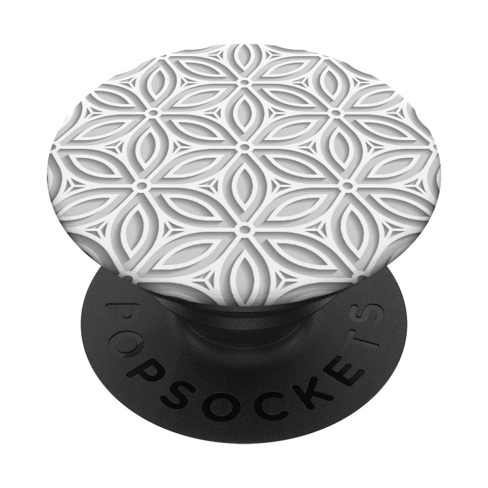 Floral Print PopSockets Swappable PopGrip - White Feminine Flower Design for Phone Grip & Stand - Perfect for iPhone, Samsung, and Smartphones (Ideal for Work, Travel, and Daily Use)