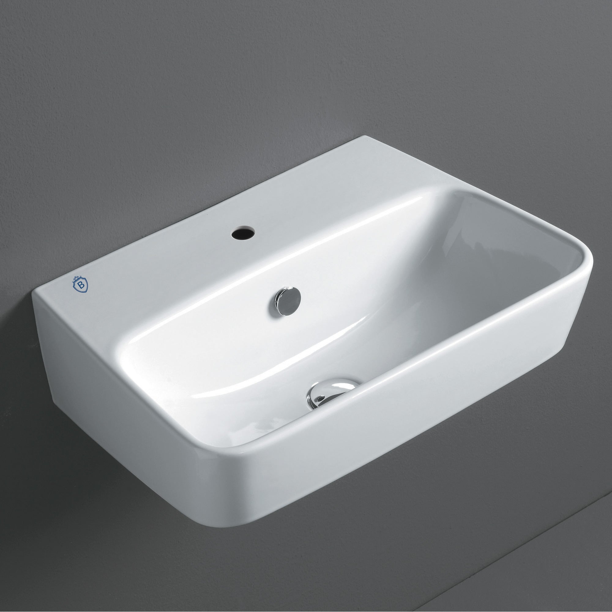 Britannia Rectangular Wall Mount Bathroom Sink - Modern Space-Saving Design for Small Bathrooms & Powder Rooms