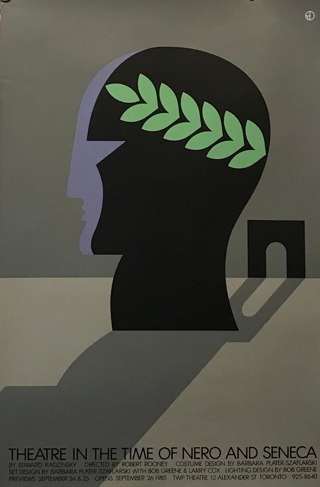 1980s Original Vintage Canadian Theater Poster - Nero and Seneca by Theo Dimson | Classic Collectible Wall Art for Home Decor, Office & Theater Lovers