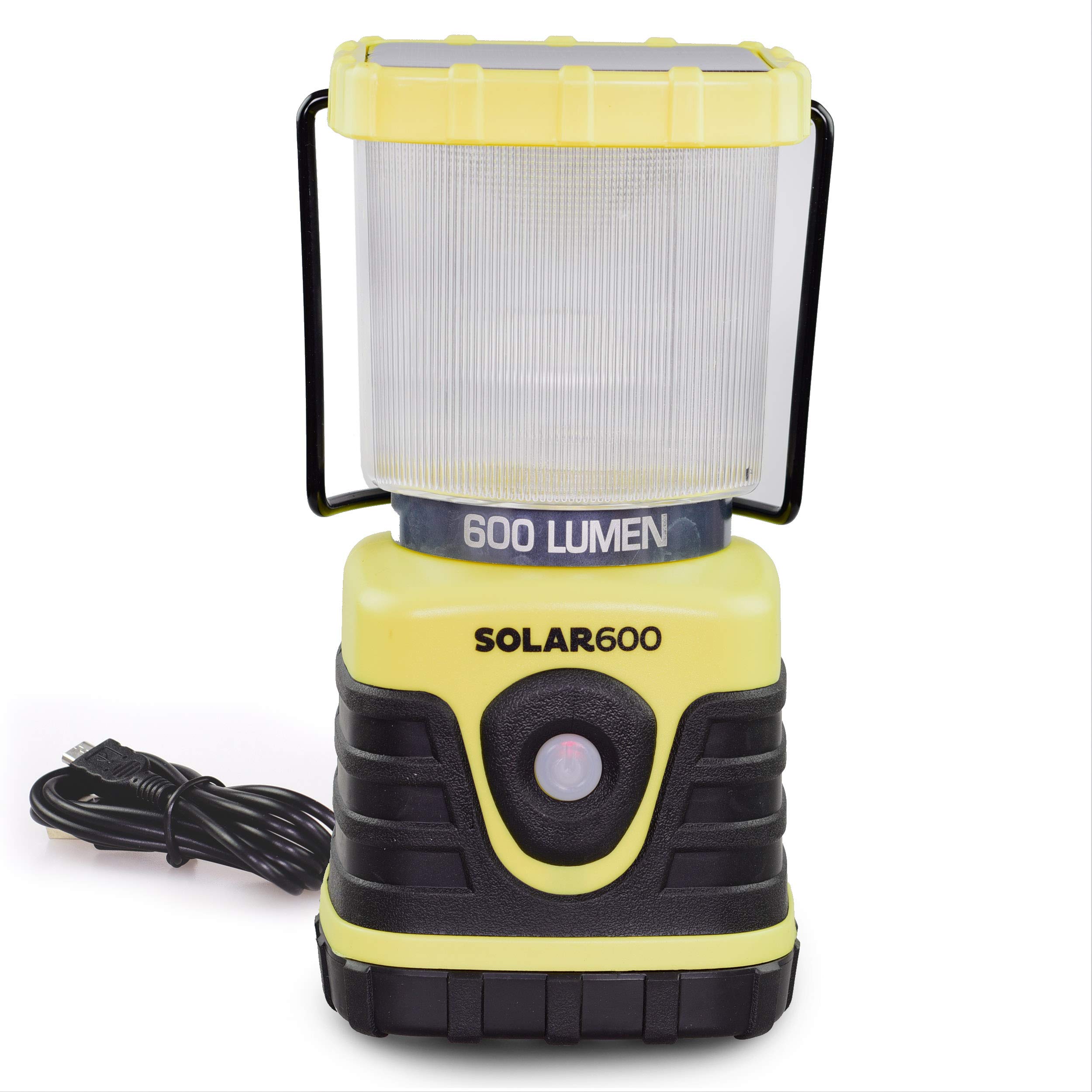 Blazin Rechargeable Solar Camping Lantern - 600 Lumen USB Solar Powered Light with Phone Charger | Emergency Power Bank for Outdoor, Hiking, Storms & Power Outages | Perfect for Camping, Backpacking & Emergency Preparedness