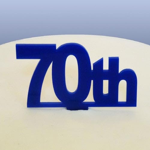 70th Birthday Cake Topper - Elegant Blue Decor for Anniversary Cakes, Retirement Parties & Milestone Celebrations