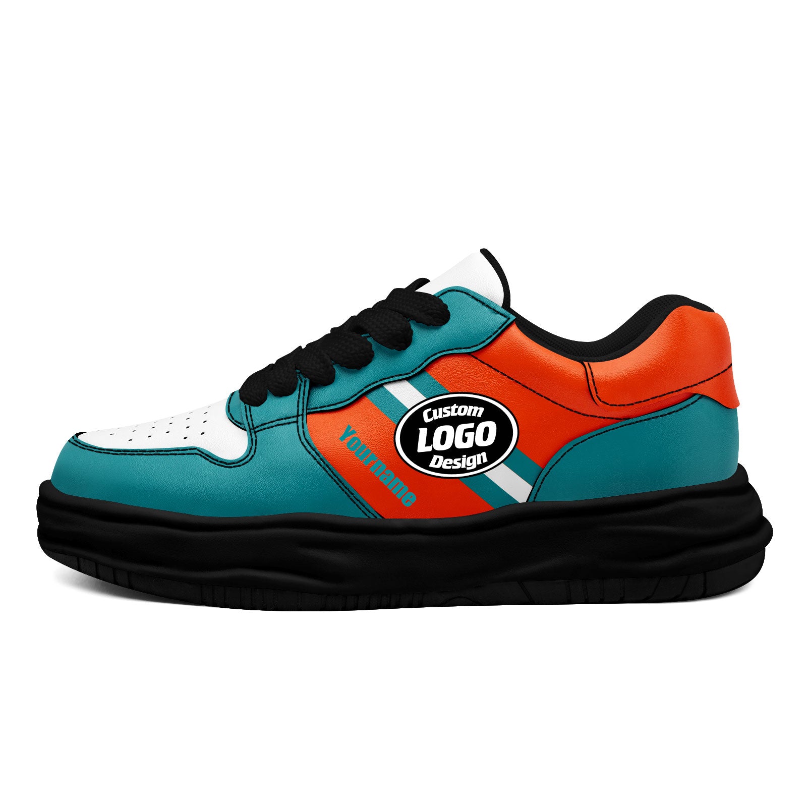 Custom Green & Orange Miami Sneakers - Personalized Unisex Shoes FN032 D020389 | Trendy Streetwear & Casual Fashion for Men & Women