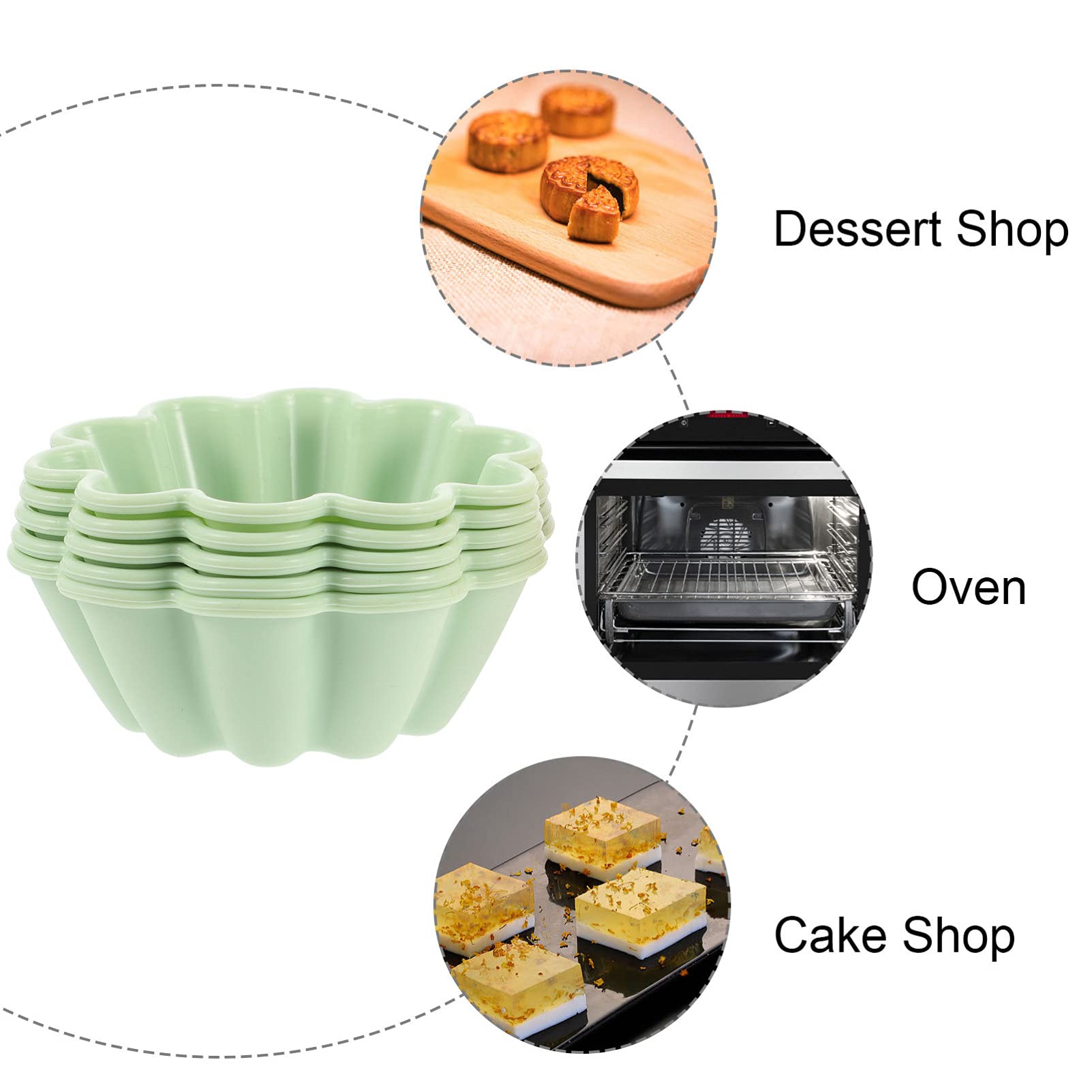 10-Piece Silicone Baking Cups Set - Reusable Cupcake & Muffin Molds for Baking, Non-Stick Cake Cups - Perfect for Home Baking, Party Desserts, and Kids Cooking Activities