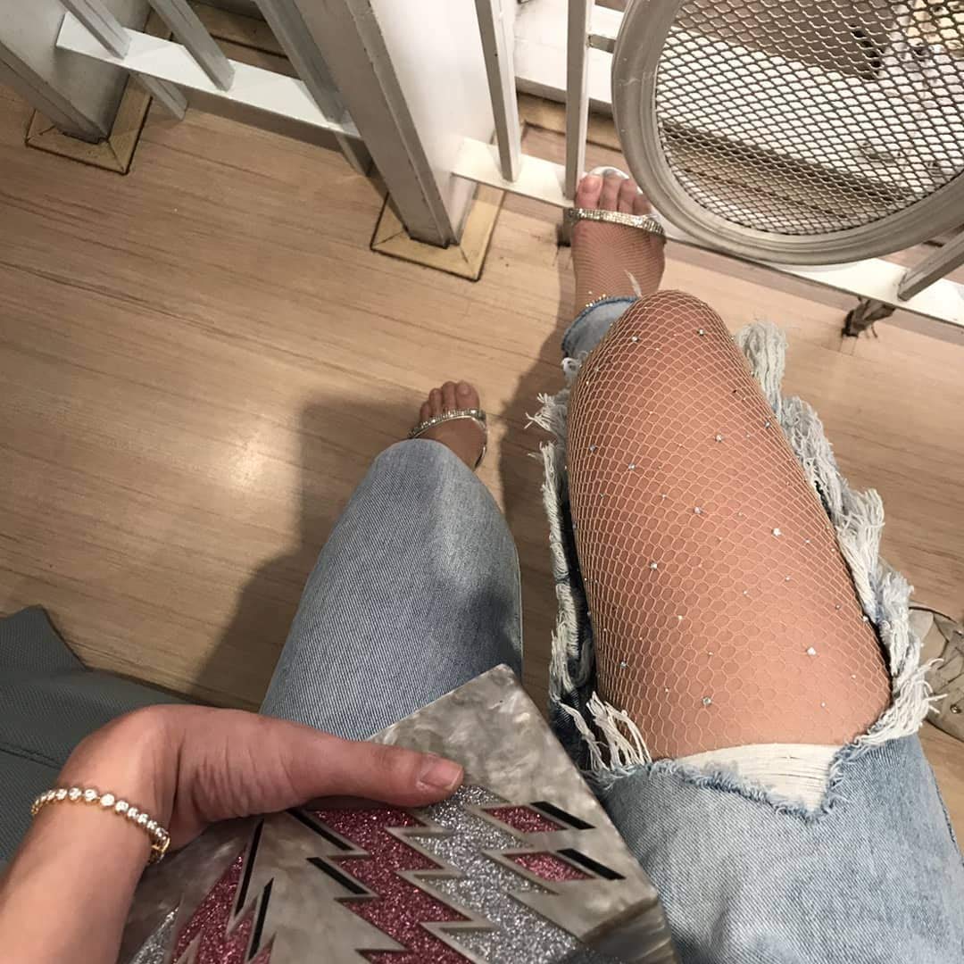 Sparkly Crystal Fishnet Stockings for Women - Sexy Rhinestone Embellished Stockings | Perfect for Parties, Cosplay & Night Out
