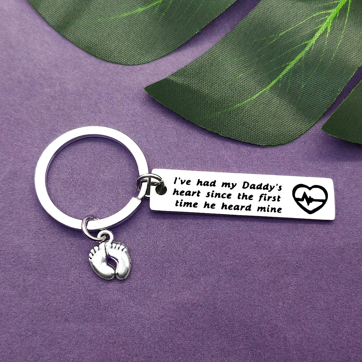 Personalized Dad Keychain - Engraved Father's Day Gift for Dad from Daughter or Son, New Daddy & Pregnancy Announcement Gift, Christmas & Birthday Present for Fathers - Ideal for Everyday Use, Office, Travel & Special Occasions