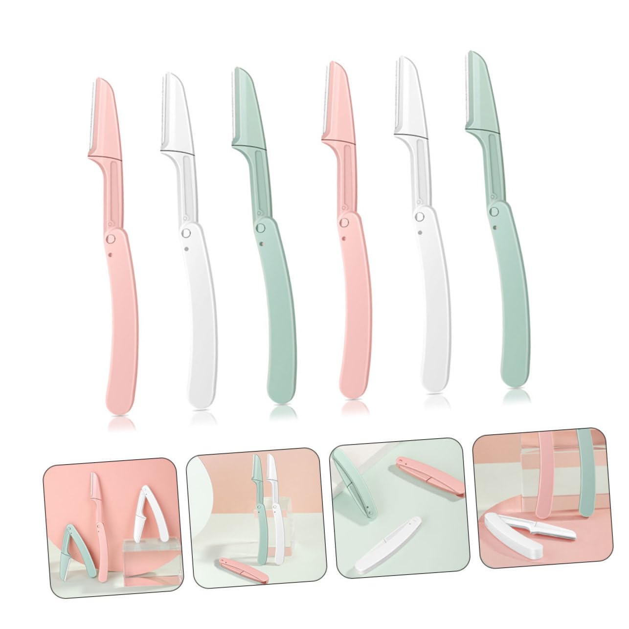 FOMIYES 12-Piece Eyebrow Trimmer & Waxing Kit - Foldable Eyebrow Plucker, Cuticle Razor, Hair Removal Spray, Tweezers & Scissors for Women | Perfect for Eyebrow Shaping, Facial Hair Removal & At-Home Grooming