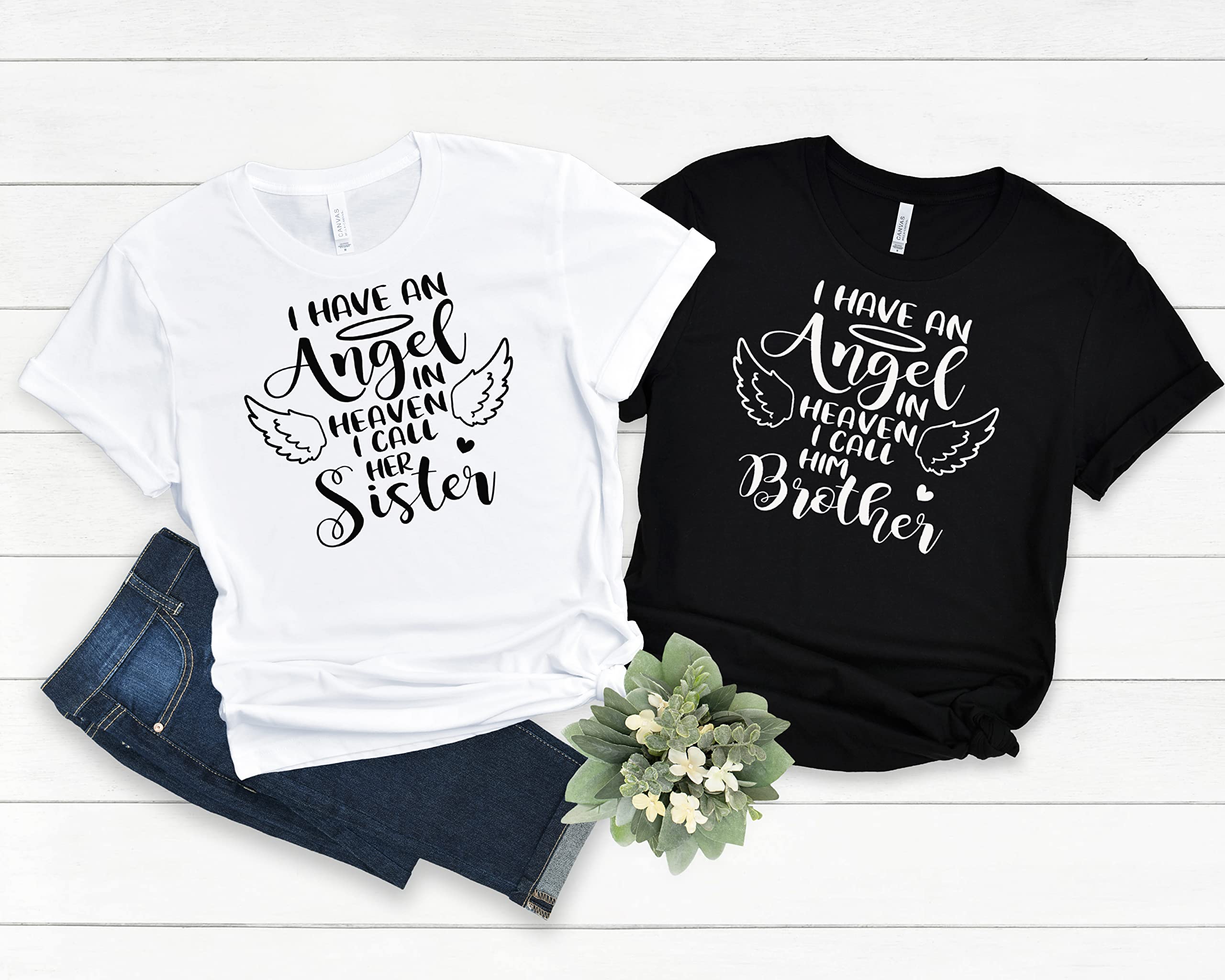 Heavenly Angel Mom T-Shirt - Memorial Gifts for Loss of Mother, Dad, Sister or Brother - Comforting Apparel for Mother's Day & Father's Day - Perfect for Remembrance & Family Gatherings