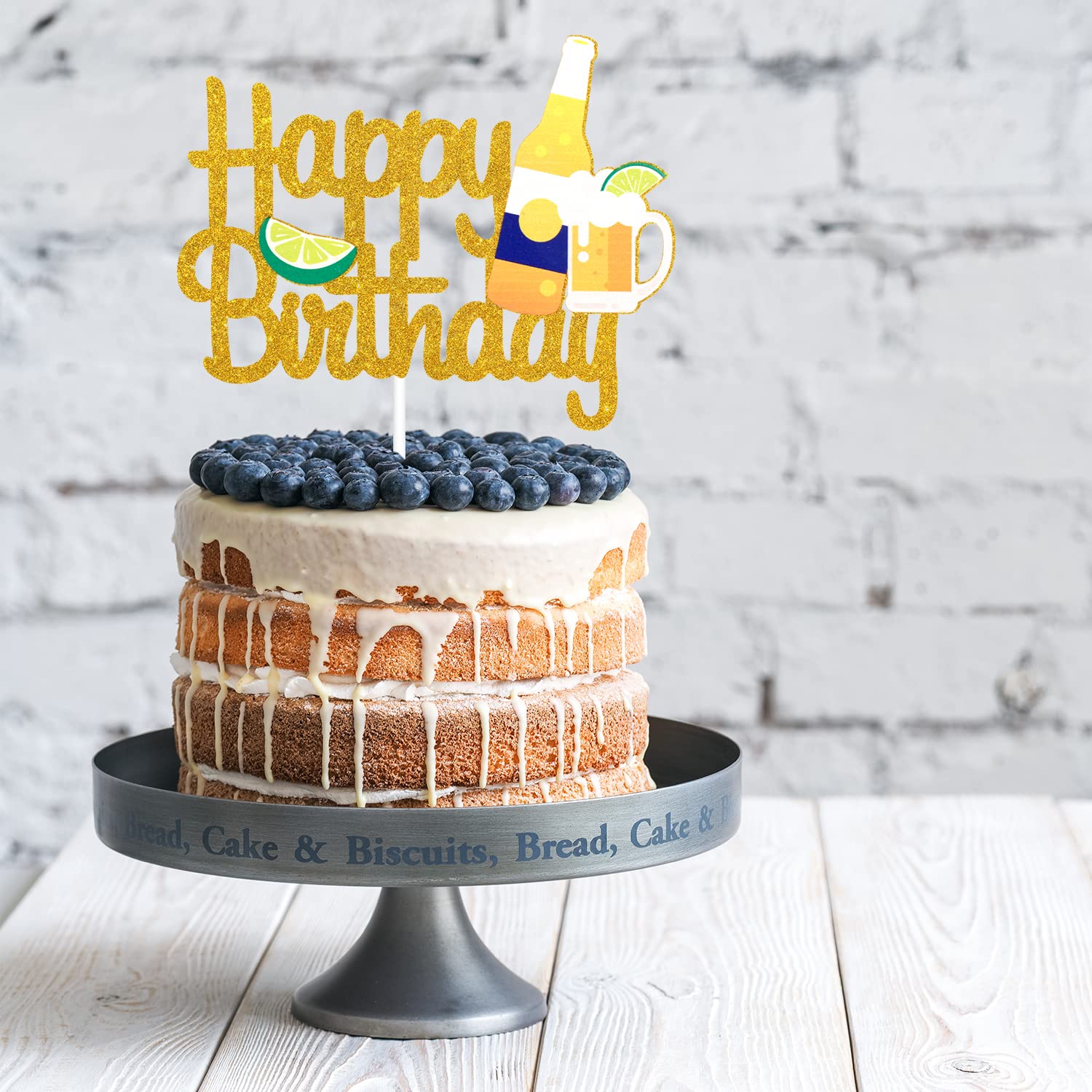 Happy Birthday Beer Cake Topper - Cheers to 30th 40th 50th Birthday Party Decor - Summer Hawaii Luau BBQ Beer Themed Celebration - Perfect for Beach Parties, Barbecues & Tropical Birthday Decorations