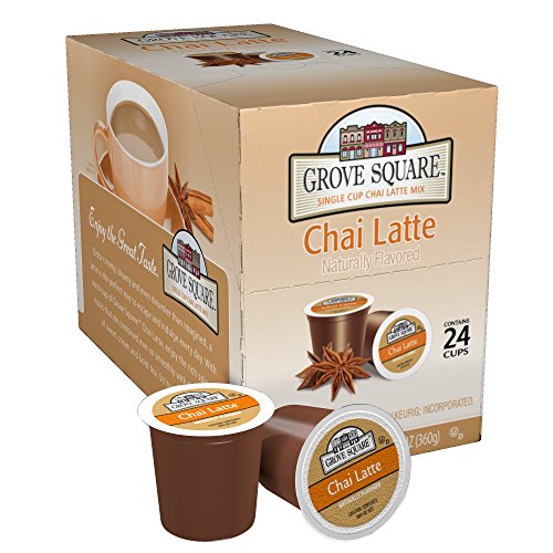 Grove Square Chai Latte Tea - 24 Single Serve Cups for Keurig K-Cup Brewers | Perfect for Office, Home & Morning Energy Boost