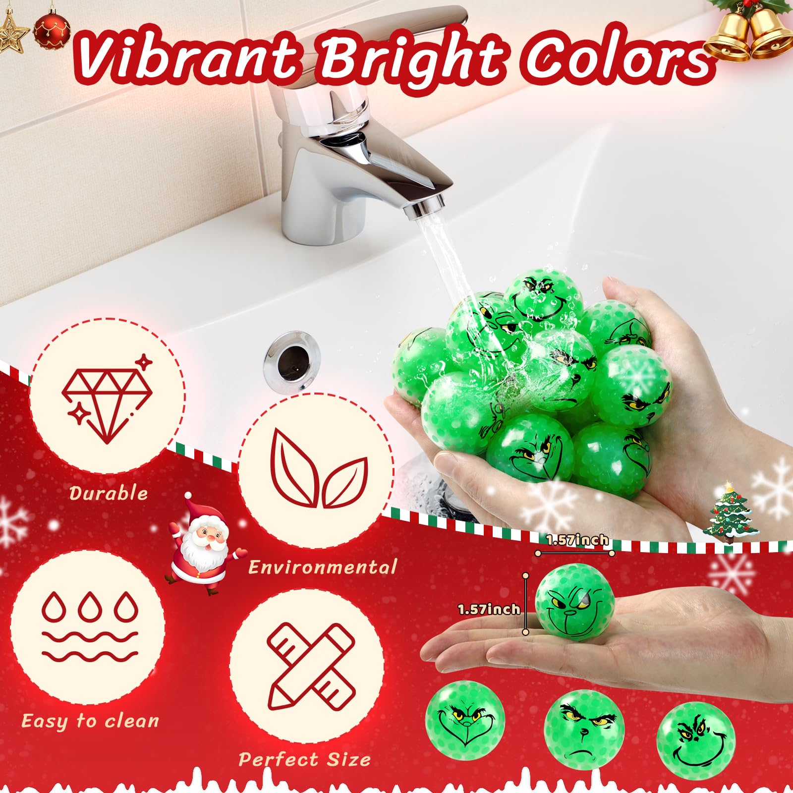 12PCS Christmas Squishy Fidget Stress Ball Toys - Mini Green Monster Bulk Sensory Stress Relief for Kids & Adults, Perfect for Stocking Stuffers, Party Favors, Advent Calendar Fillers, Classroom Rewards, and Office Desk Toys