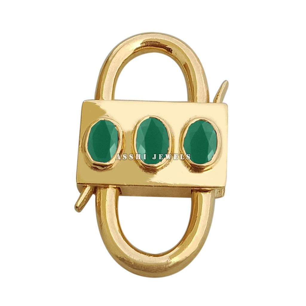 14K Yellow Gold Green Onyx Padlock Necklace - Handmade Gemstone Jewelry for Women - Wholesale Supplier - Perfect for Gifts, Weddings & Everyday Elegance