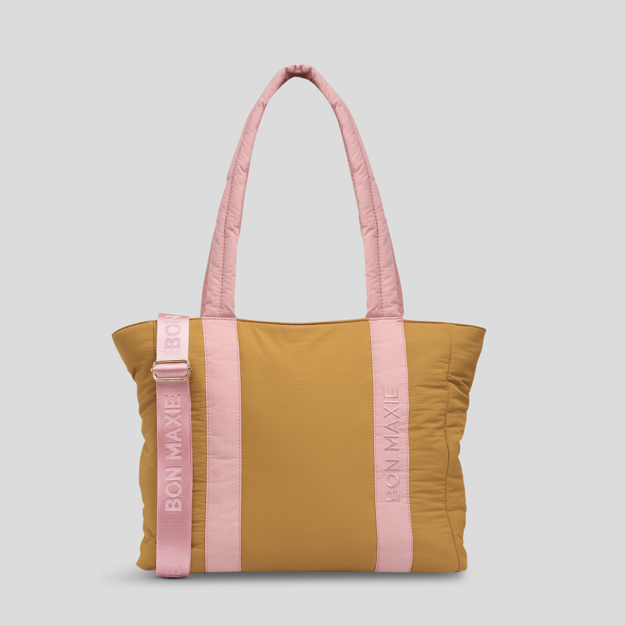 Stylish Everyday Tote Bag for Women - Light Pink & Mustard Yellow Crossbody Shoulder Bag - Perfect for Work, Shopping, Beach & Travel Accessories