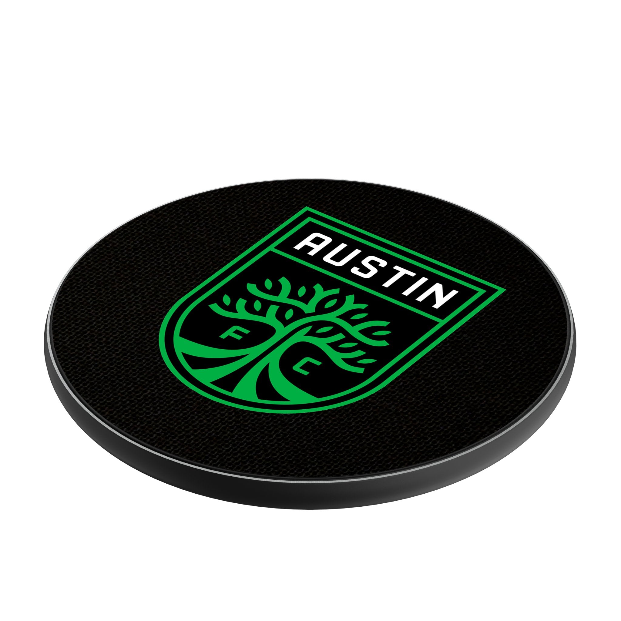 Austin FC Solid 15W Fast Wireless Charger with LED Indicator - Perfect for Home, Office & Car Charging | Compatible with iPhone, Samsung & Qi-Enabled Devices