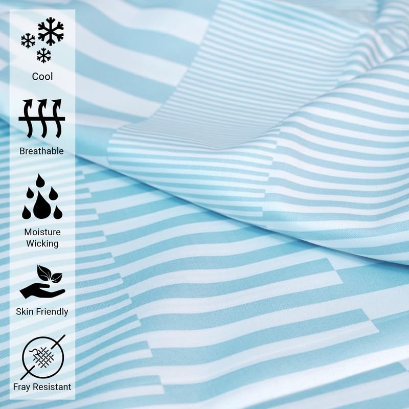 Pizuna Pure 100% Cotton Queen Size Sheets - 400 Thread Count Luxury Sateen Bedding Set with 15