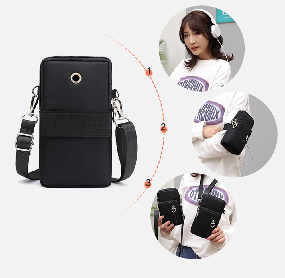 Women's Small Crossbody Phone Bag - Cell Phone Purse with Shoulder Strap & Armband - Wallet Case Handbag for iPhone, Samsung, Google Pixel - Perfect for Running, Travel & Daily Essentials