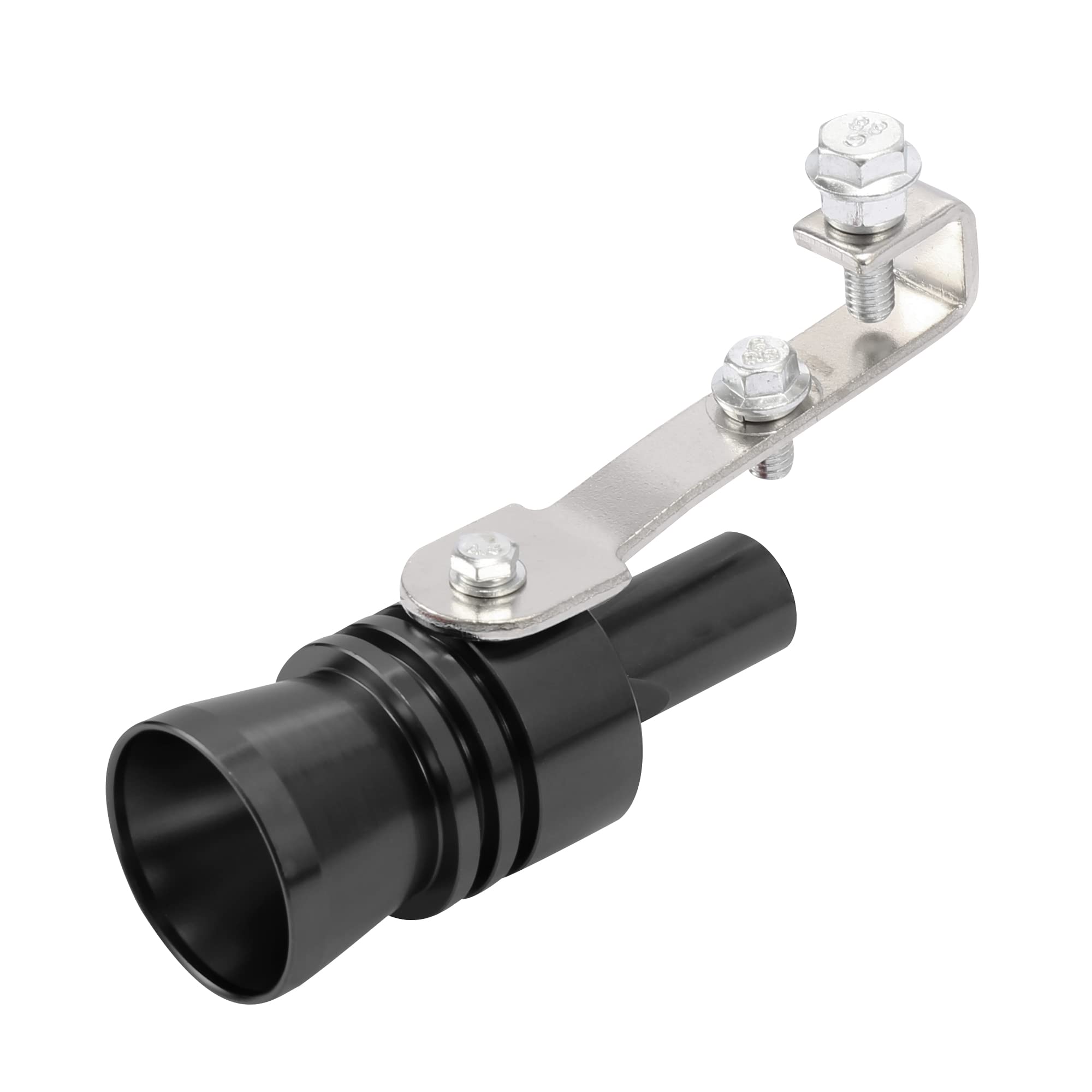 X AUTOHAUX 2-Piece XL Aluminum Alloy Universal Turbo Sound Exhaust Muffler Pipe Whistle - Deep Car Roar Enhancer (Black) - Perfect for Performance Cars & Off-Road Vehicles