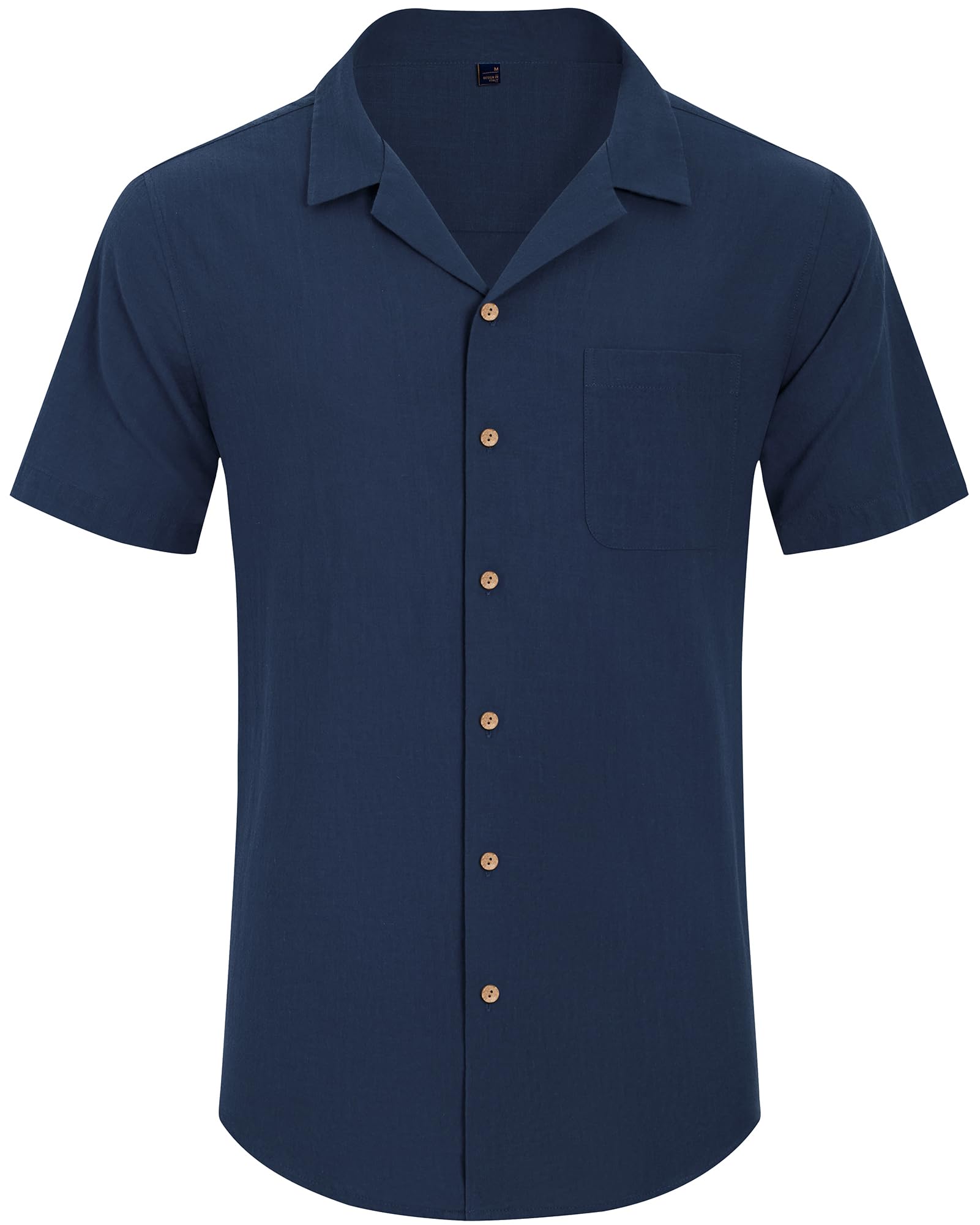 Men's Linen Short Sleeve Button Down Shirts - Breathable Cotton Summer Casual Shirts for Beach, Vacation & Hawaiian Style | Perfect for Tropical Getaways, Pool Parties and Summer Outings