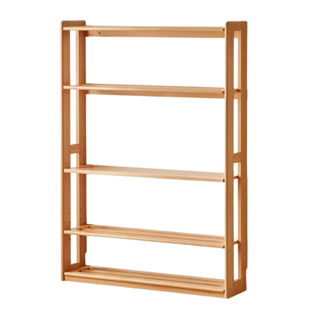 Solid Wood Floor-to-Ceiling Bookshelf - Beech & Oak Wooden Storage Shelf for Books, Toys, and Home Decor | Perfect for Living Room, Nursery, and Home Office Organization