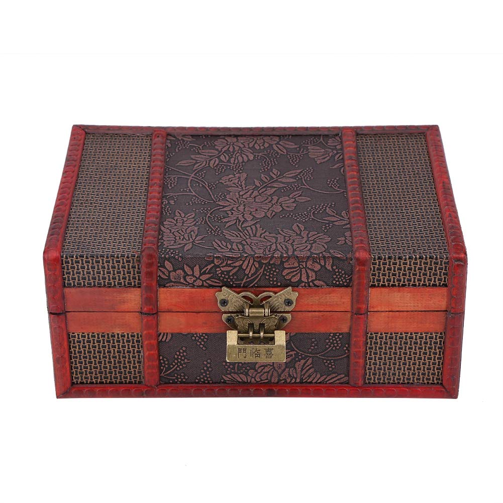 Vintage Wooden Jewelry Box with Lock - Handcrafted Treasure Chest Keepsake for Jewelry Storage, Home Decor & Gift (Valentine's Day, Mother's Day) - Perfect for Organizing Rings, Necklaces & Keepsakes in Bedroom or Dresser