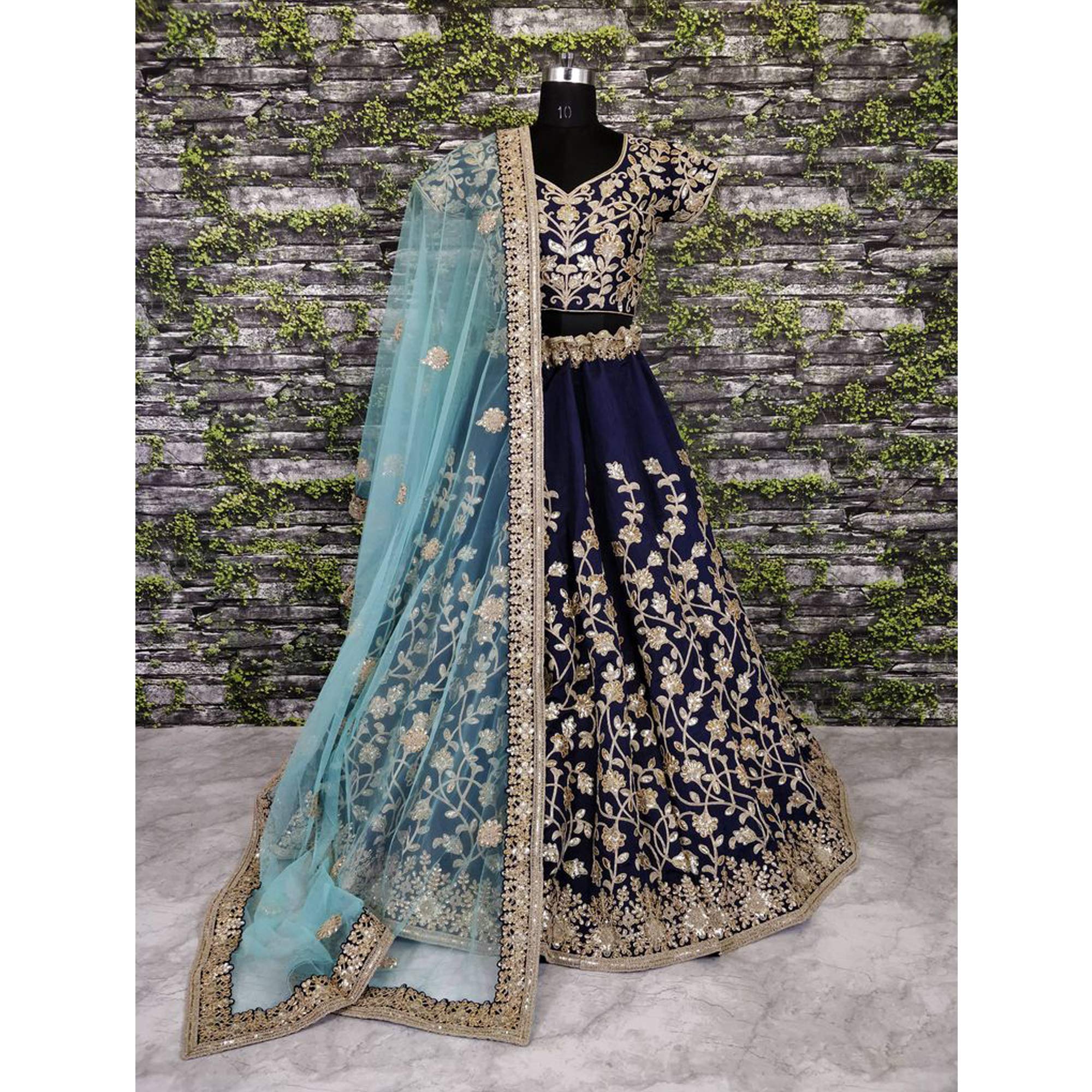 Elegant Women's Net Embroidery Lehenga Choli - Indian Semi-Stitched Lengha Choli for Weddings & Festivals | Pakistani Party Ghagra Dress for Women | Perfect for Diwali, Eid, and Special Occasions