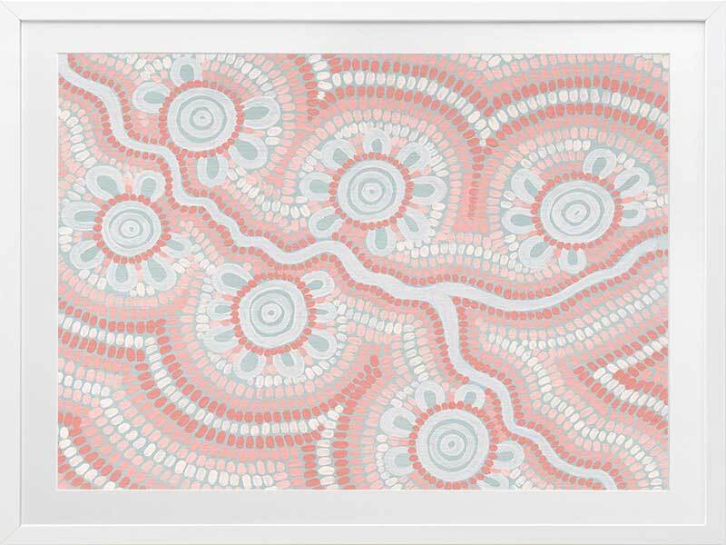 Blush Pink Framed River Art Print - Elegant Wall Decor for Living Room, Bedroom & Office