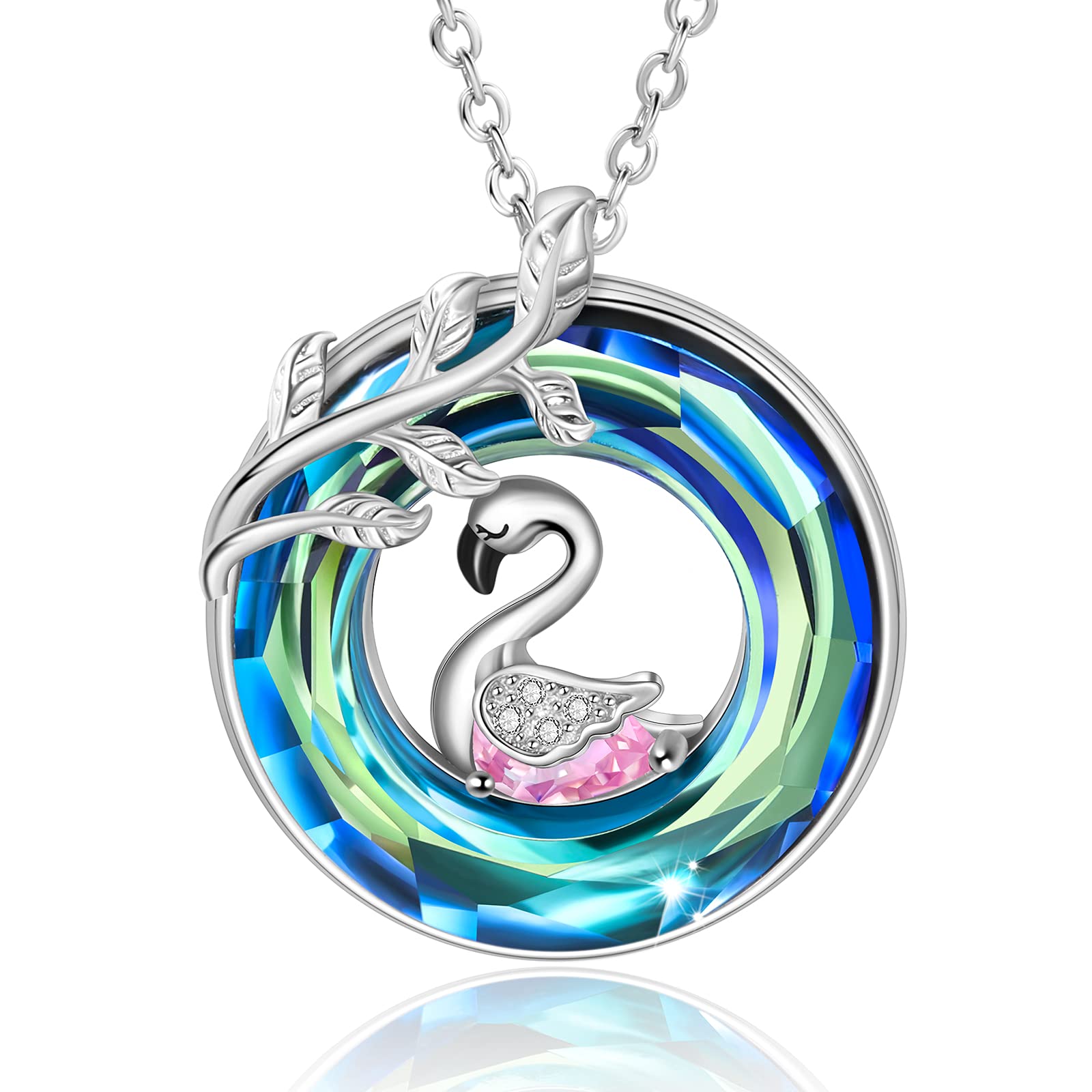 Elegant Round Crystal Necklace for Women - Perfect Birthday, Mother's Day, Anniversary & Graduation Gift - Dainty Pendant Jewelry for Wife, Bridesmaid & Teen Girls - Ideal for Weddings, Parties & Special Occasions
