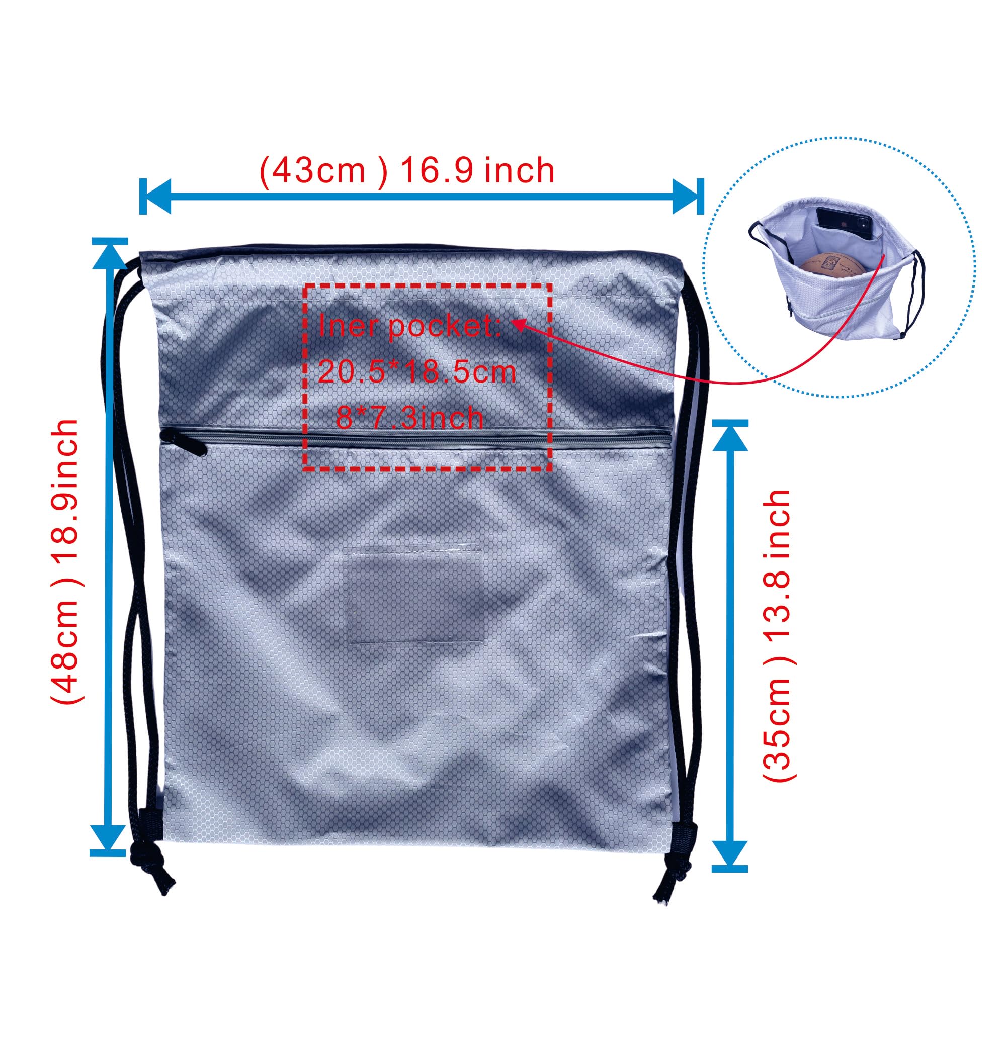 2-Pack Drawstring Backpack - Lightweight Gym Sports Travel Bag for Men & Women - Perfect for Yoga, Basketball, Football & Travel - Grey