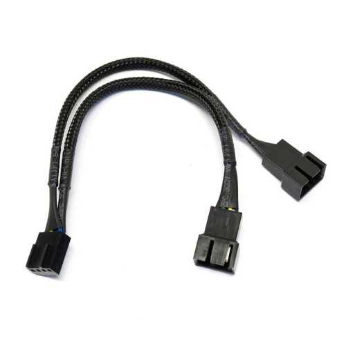 Akasa AK CBFA04 15cm PWM Fan Splitter Cable - Connect 2 PWM Fans to Single Motherboard Header | PC Cooling Solution for Gaming Rigs & Workstations