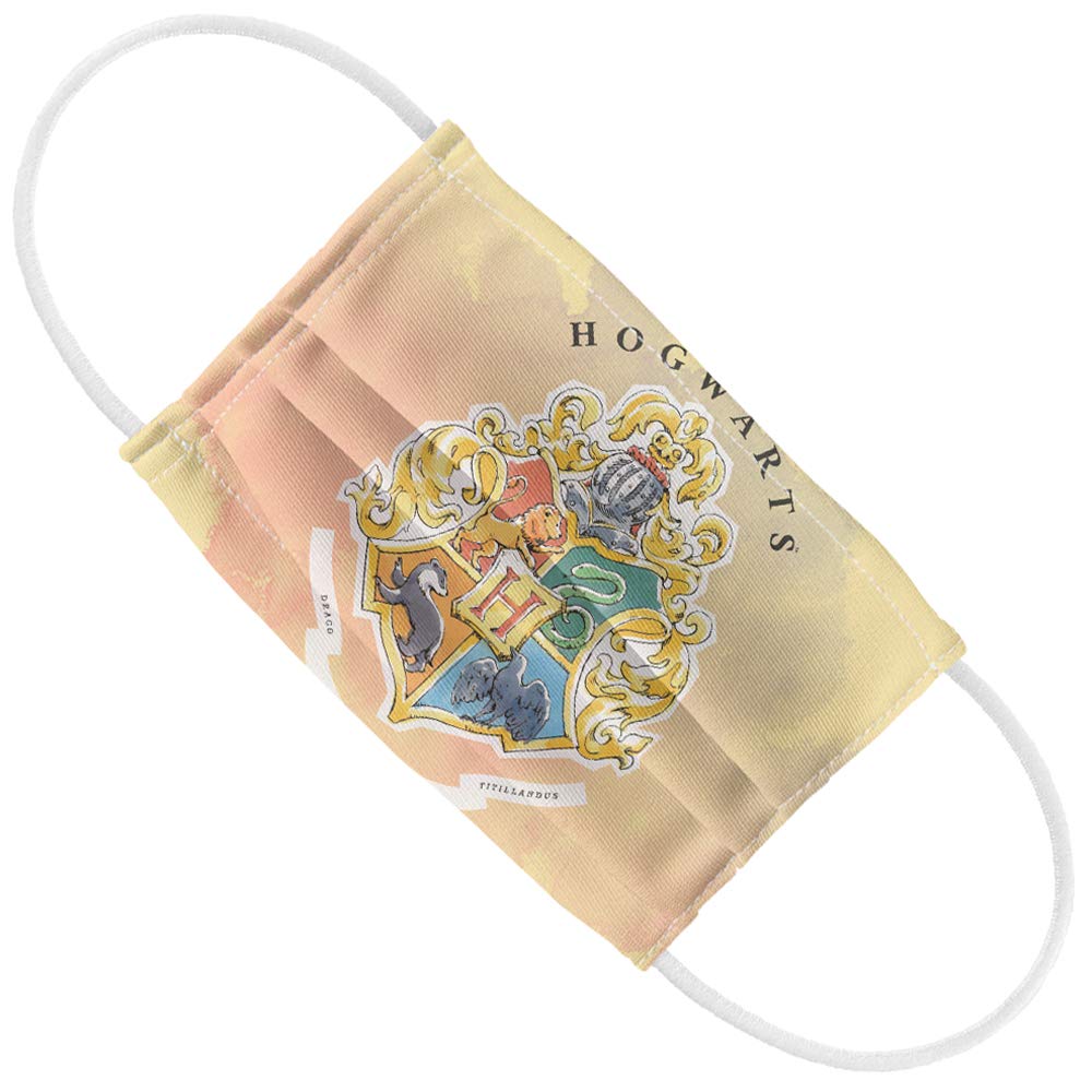 Harry Potter Hogwarts Watercolor Sigil Reusable Face Mask for Kids - 1-Ply Washable Cloth Mask for School, Travel & Daily Protection