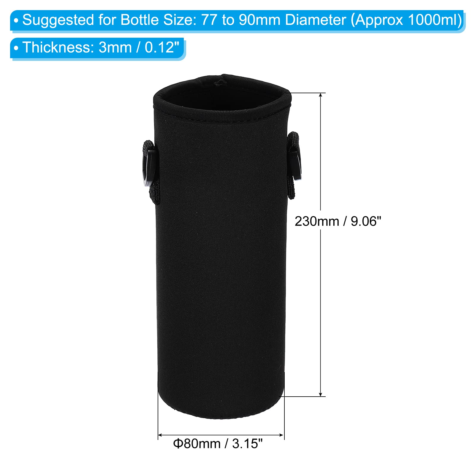 **PATIKIL Insulated Water Bottle Sling Bag - Adjustable Neoprene Shoulder Strap Carrier for Hiking, Gym & Travel - Keeps Drinks Cold or Hot**