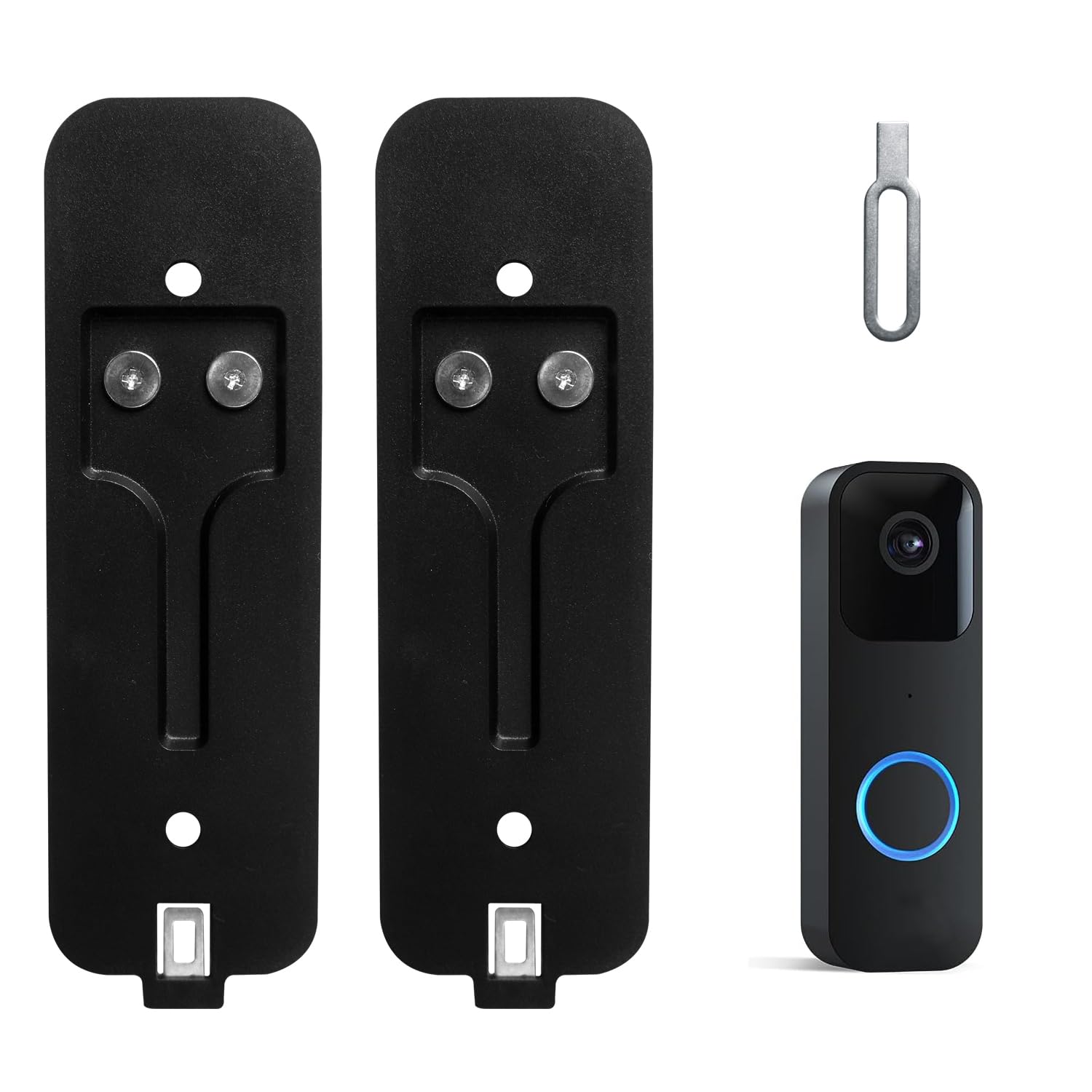 Upgraded Blink Doorbell Back Plate Replacement - 2 Pack Black Mounting Plate with Blink Key | Durable Accessory for Blink Video Doorbell | Perfect for Home Security & Smart Door Installation