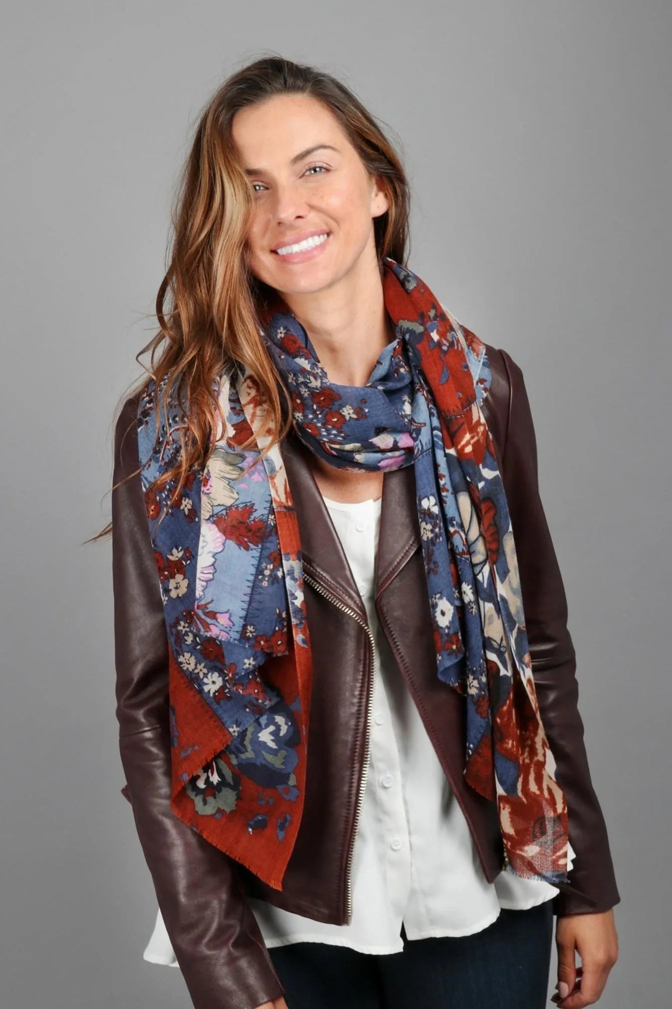 Stylish Multi Floral Printed Scarf for Women - Lightweight Fashion Accessory - Perfect for Spring Outfits, Beach Cover-ups & Gift Giving