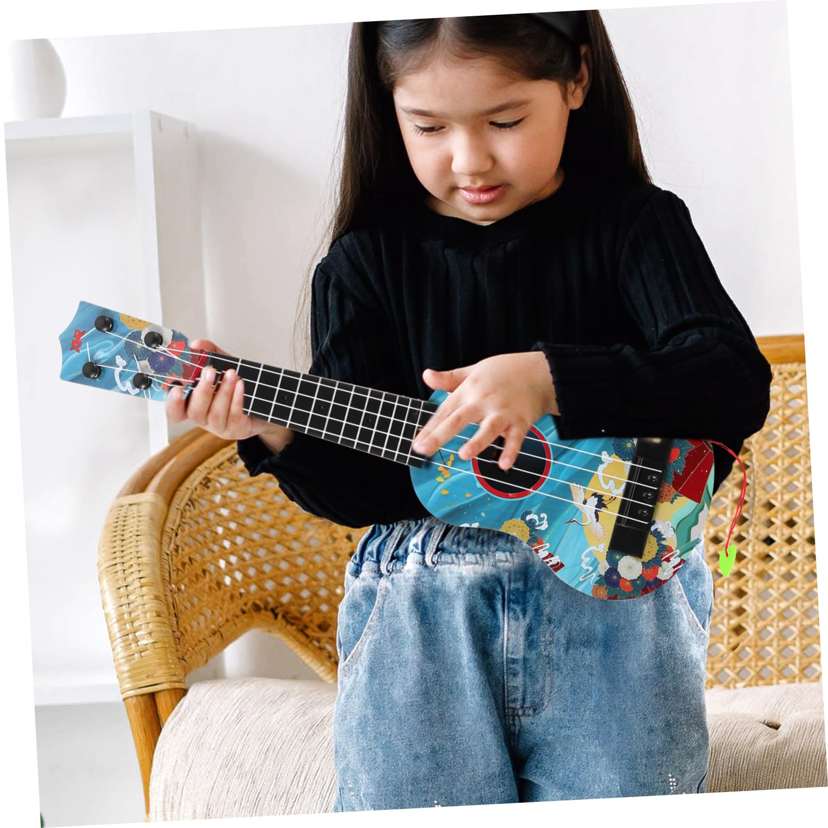 ORFOFE 21 Inch Ukulele - Wooden Mini Guitar for Kids & Beginners | Portable Musical Instrument for Travel, Beach, Camping & Home Play