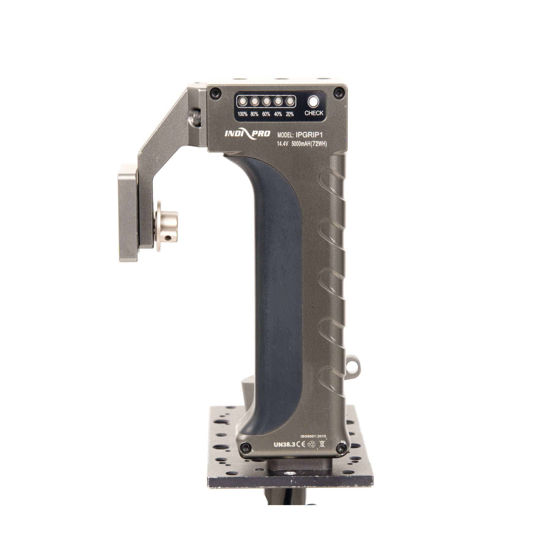 IndiPRO Universal Power Grip with Built-in Battery - Portable Camera Stabilizer for DSLR/Smartphone - Perfect for Vlogging, Travel & Outdoor Filmmaking (Ex-Rental)