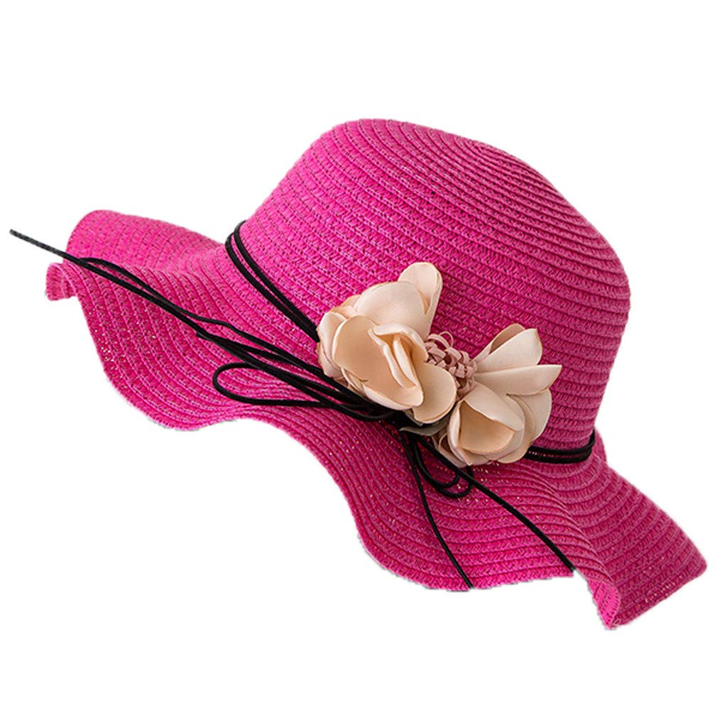 Women's Wide Brim Straw Sun Hat - Foldable UV Protection Floppy Beach Hat for Summer Travel, Outdoor Activities & Vacation Essentials