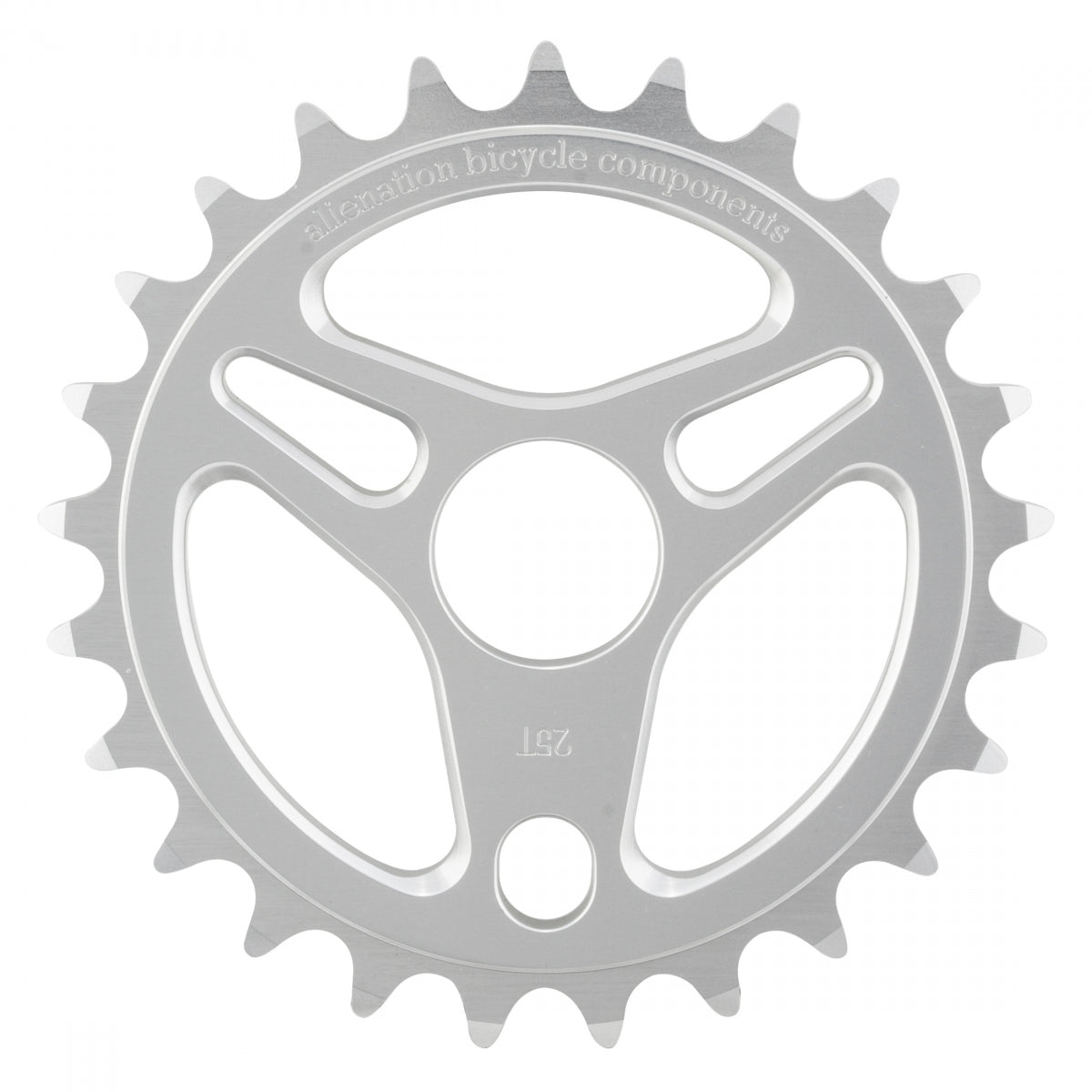 25T 1/8in Steel Silver BMX Bike Chainring by Alienation Enterprise - Durable Replacement Part for BMX Bikes, Freestyle & Street Riding