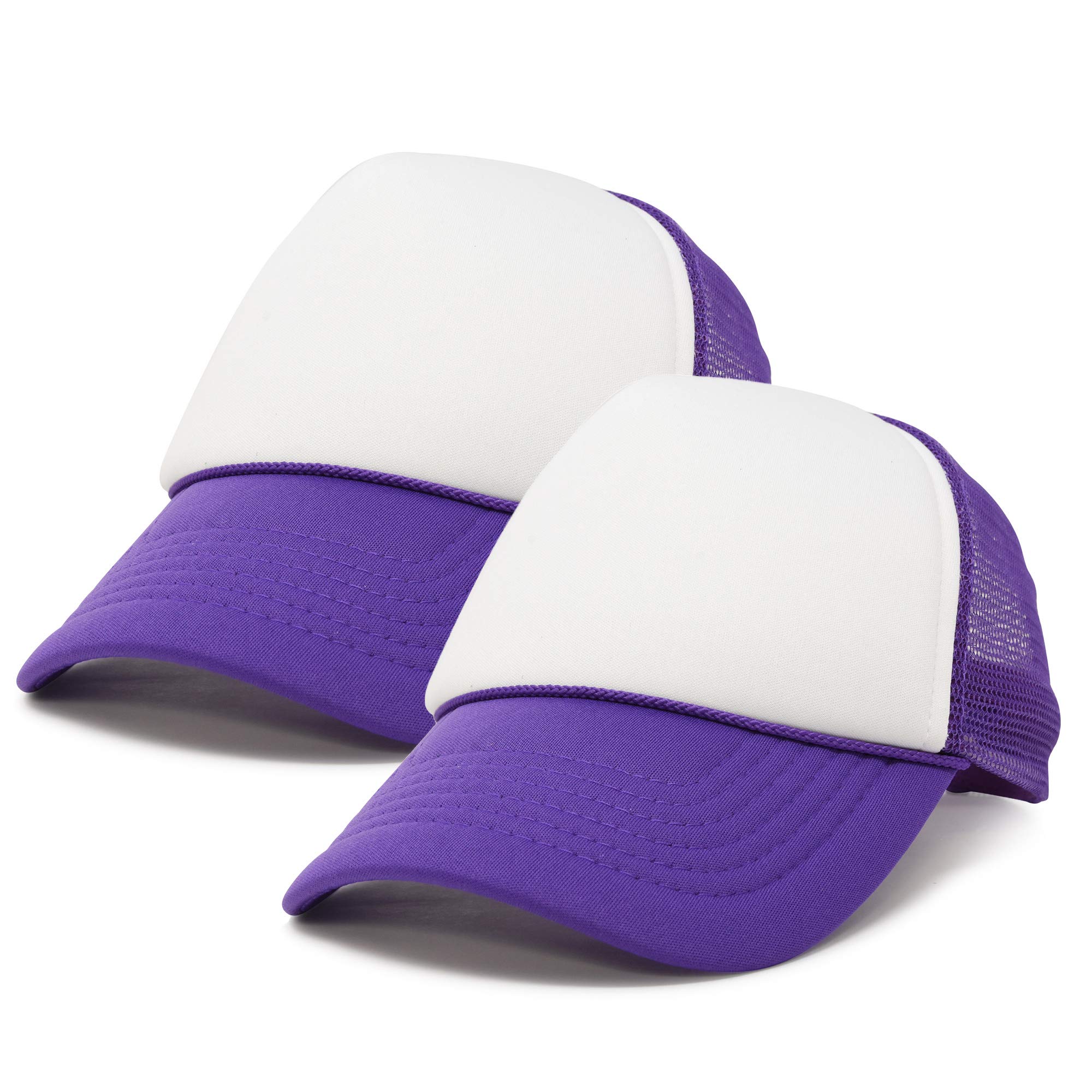 DALIX Two Tone Blank Trucker Hats - 2 Pack Adjustable Snapback Caps for Men & Women - Perfect for Outdoor Activities, Sports Events and Casual Wear