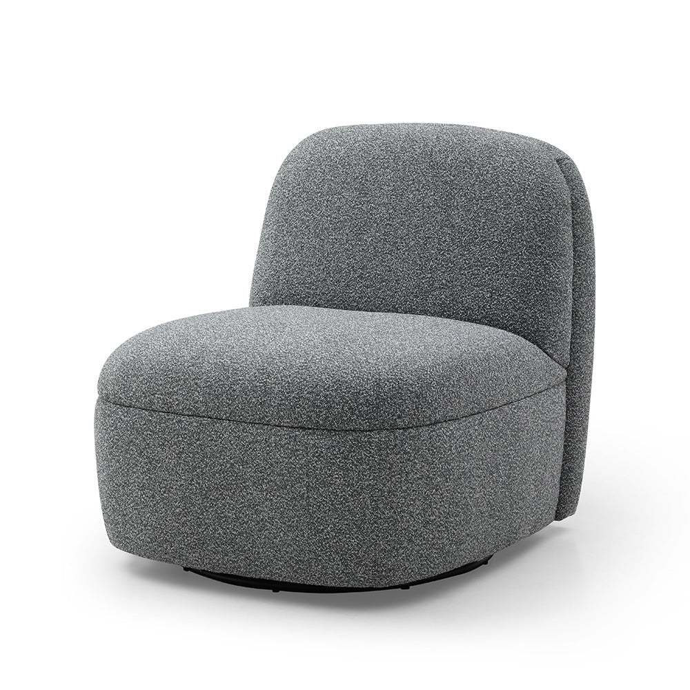 LEXTER Swivel Lounge Chair - Dark Grey Modern Accent Chair for Living Room, Bedroom, or Office - 360 Degree Rotating Comfortable Reading Chair with Ergonomic Support