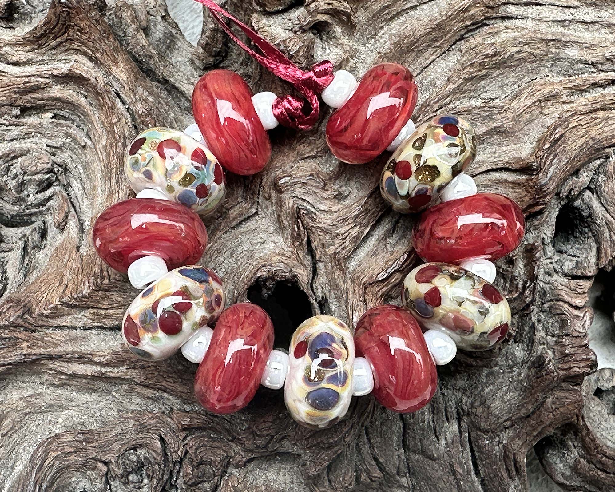 11PCS Handmade Red Sangria Quartz Beads Set for Jewelry Making - DIY Necklace, Bracelet & Earrings Craft Supplies - Perfect for Gifts & Boho Style Accessories