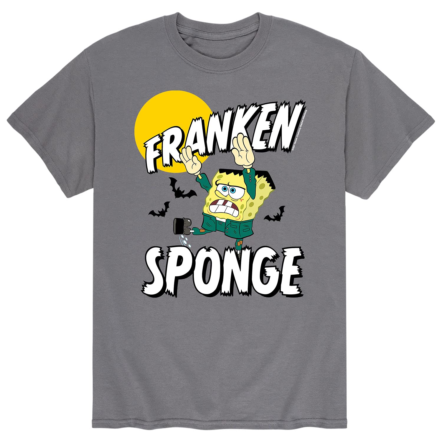 Spongebob Squarepants Franken Sponge Men's Graphic T-Shirt | Short Sleeve Cotton Tee | Casual Wear for Fans & Collectors | Perfect for Cosplay, Gifts & Everyday Outfits