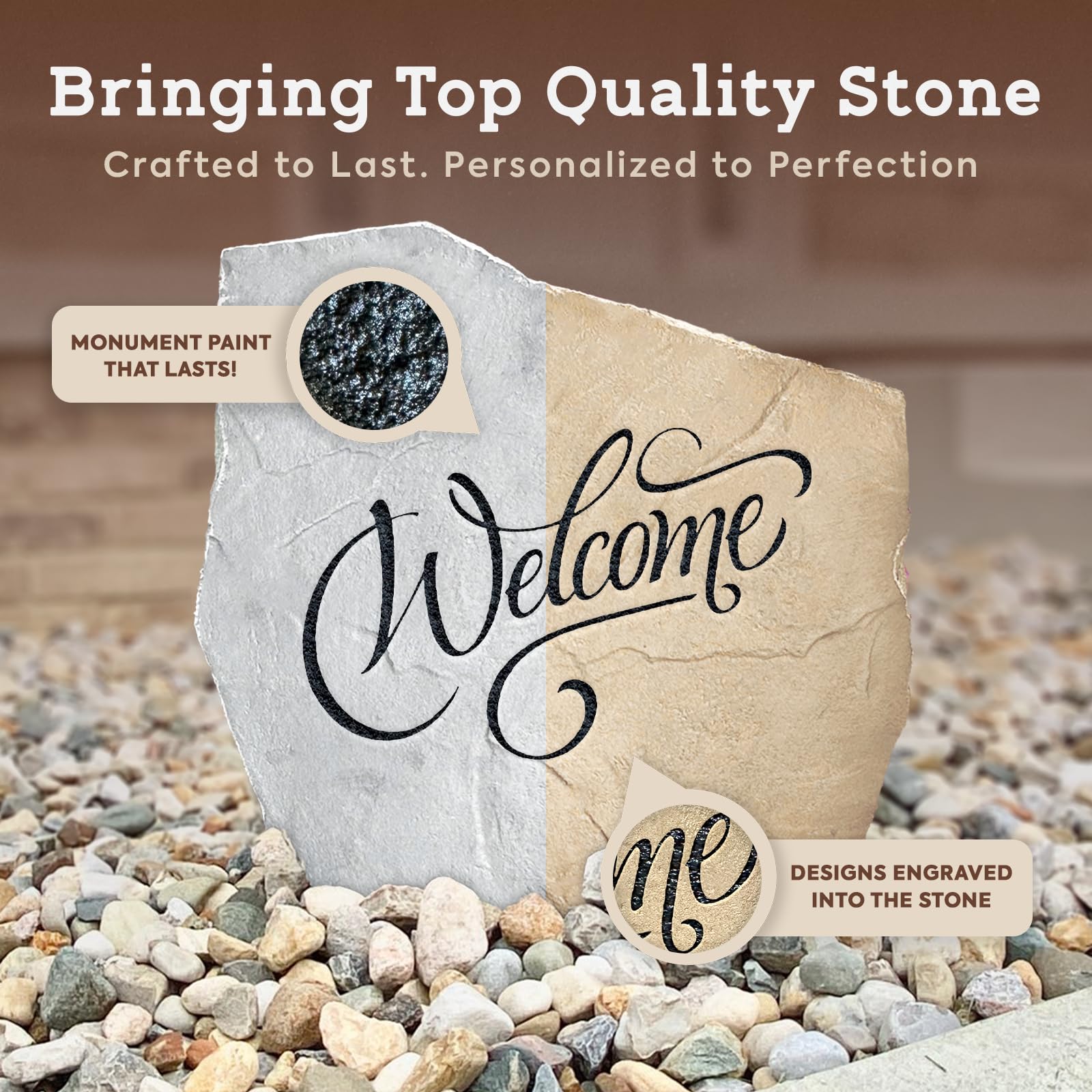 Mom's Garden Engraved Landscape Stone - 15” x 15” Sandstone Garden Decor for Outdoor Patio, Yard & Backyard - Personalized Home & Garden Gift Idea