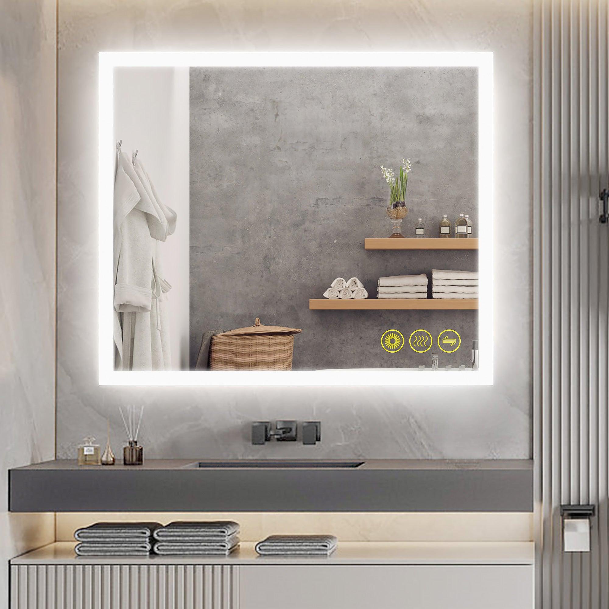 SmartGlow Dimmable LED Frameless Anti-Fog Bathroom Vanity Mirror with Touch Control - Perfect for Makeup, Shaving & Home Decor