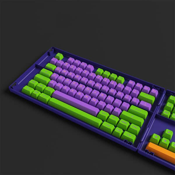 Akko EVA 01 Design Mechanical Keyboard Keycap Set - Custom PBT Keycaps for Gaming & Typing - Perfect for Anime Fans & PC Enthusiasts