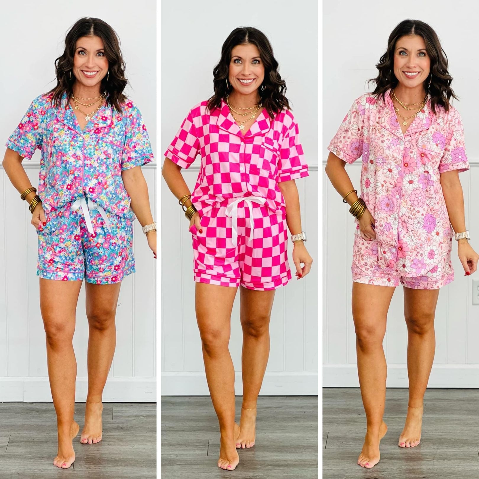 PREORDER: Stylish Button Front Pajama Short Set - 3 Cute Prints for Women | Comfortable Sleepwear for Summer Nights & Lounge Wear