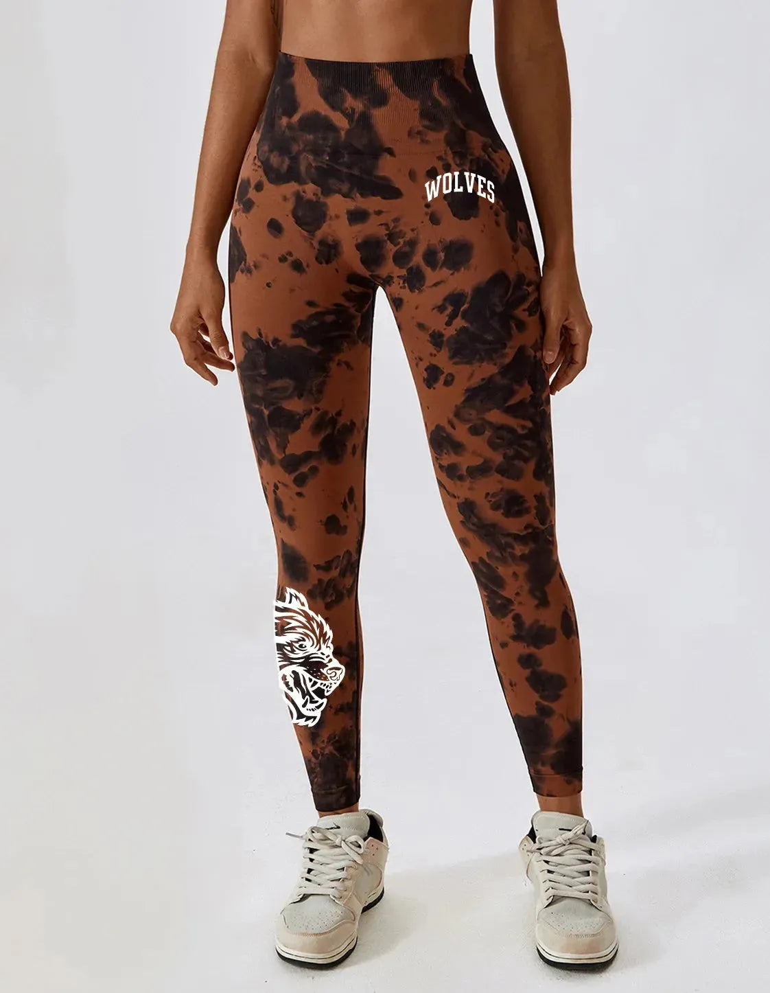 Darc Women's Seamless Gym Leggings - High Waist Elastic Workout Tights for Women, Breathable Summer Yoga Pants with Wolf Print Design - Perfect for Fitness, Running & Lounge Wear