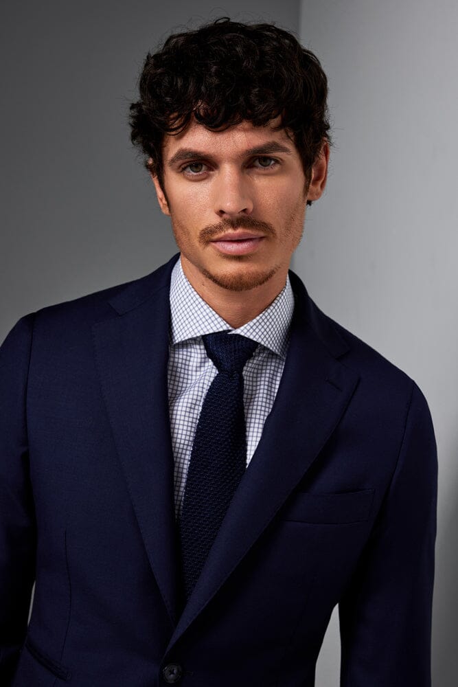 Premium Greyson Navy Blue Wool Suit for Men - Classic English Tailored Business Attire for Office, Weddings & Formal Events