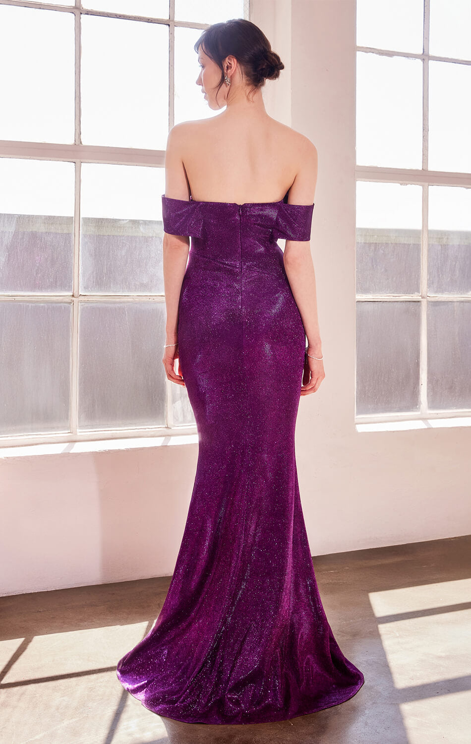 Hayworth Gown - Elegant Off-the-Shoulder Pleated Long Evening Dress for Women | Perfect for Weddings, Proms & Formal Events